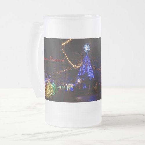 Christmas Lights Galore Frosted Glass Beer Mug