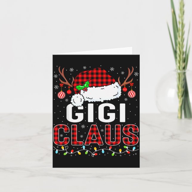 Christmas Lights Gigi Claus Family Matching Xmas P Card (Front)