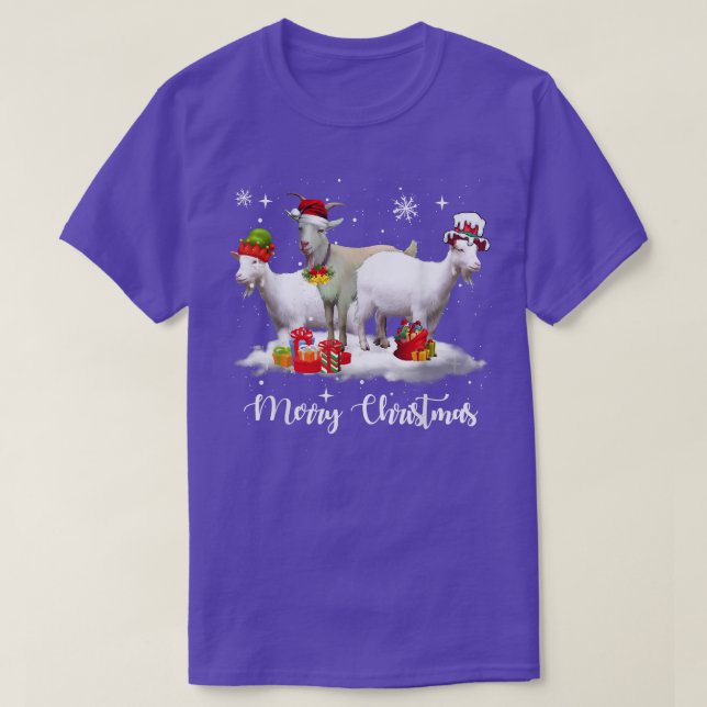Christmas Lights Goat XMas Pajama  T-Shirt (Design Front)