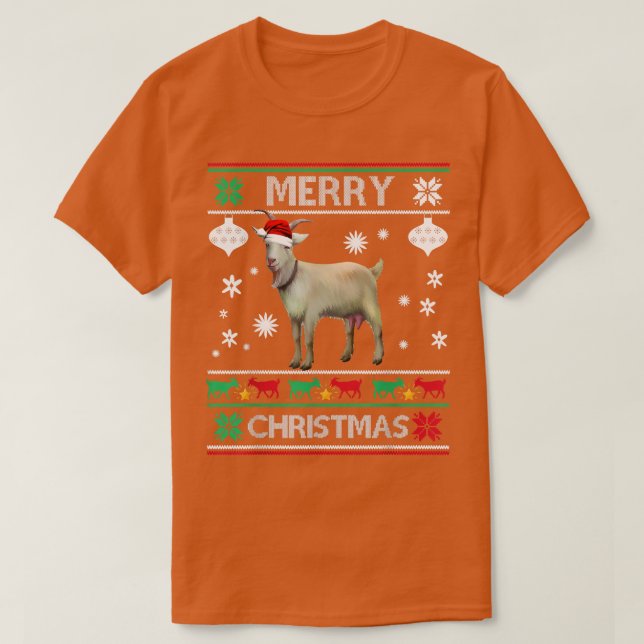 Christmas Lights Goat XMas PajamaMerry Christmas G T-Shirt (Design Front)
