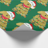 Christmas Lights Goldendoodle Wrapping Paper (Corner)