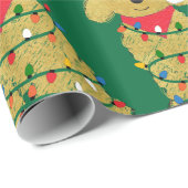 Christmas Lights Goldendoodle Wrapping Paper (Roll Corner)