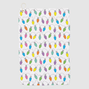 Christmas lights golf towel