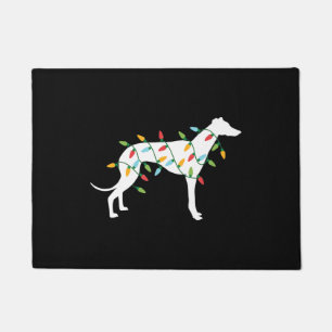 Christmas lights greyhound t cute gifts dog love doormat