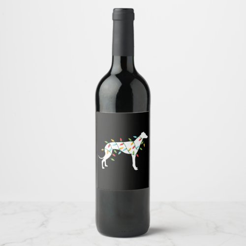 Christmas lights greyhound t  cute gifts  dog love wine label