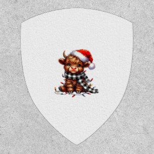 Christmas Lights Highland Cow Baby Christmas Light Patch