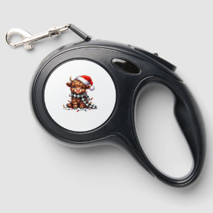 Christmas Lights Highland Cow Baby Christmas Light Retractable Pet Leash