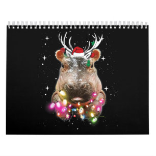 Christmas Lights Hippo Fiona Hippopotamus Lover Calendar
