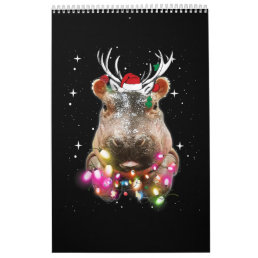 Christmas Lights Hippo Fiona Hippopotamus Lover Calendar
