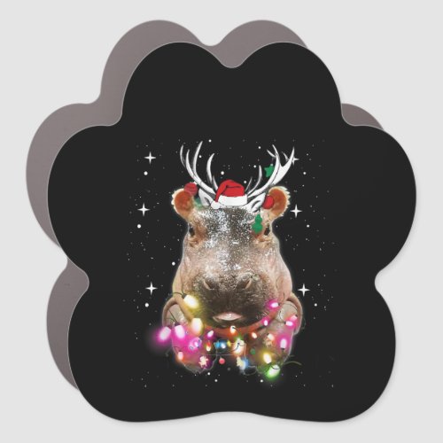 Christmas Lights Hippo Fiona Hippopotamus Lover Car Magnet