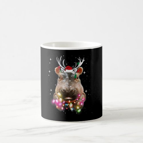 Christmas Lights Hippo Fiona Hippopotamus Lover Coffee Mug