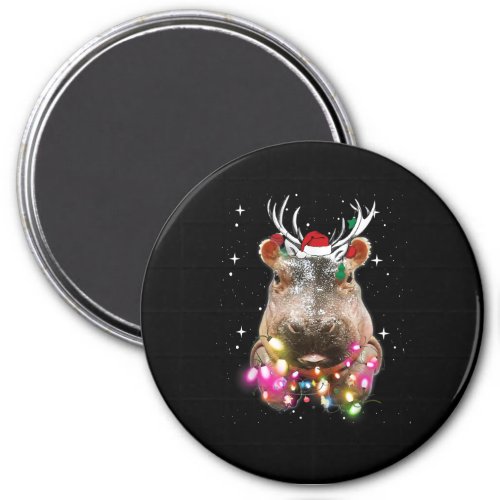 Christmas Lights Hippo Fiona Hippopotamus Lover Magnet