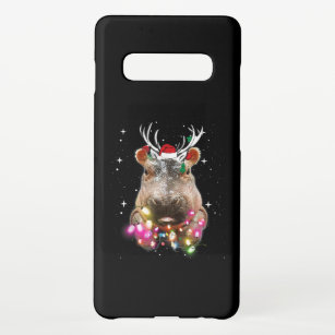 Christmas Lights Hippo Fiona Hippopotamus Lover Samsung Galaxy S10+ Case