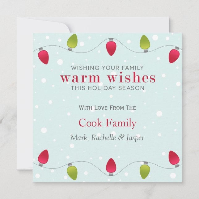 Christmas Lights Holiday Flat Card (Front)