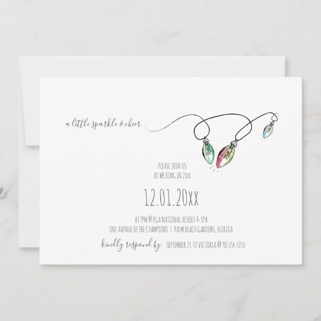 Christmas Lights Holiday Party Invitation (Front)