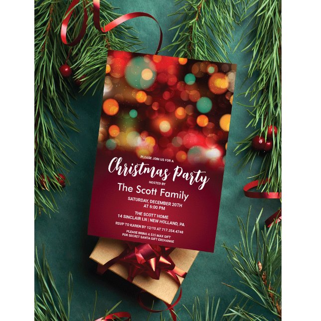 Christmas  Lights Holiday Party Invitation (Creator Uploaded)