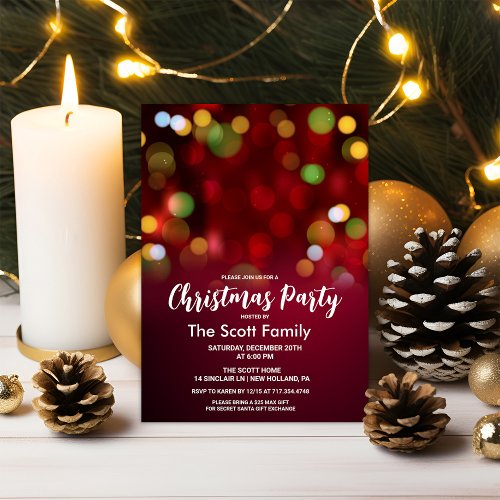 Christmas  Lights Holiday Party Invitation