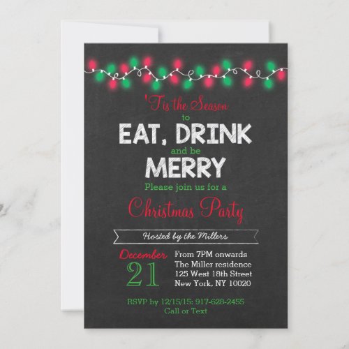 Christmas Lights Holiday Party Invitations