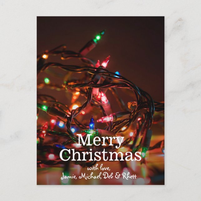 Christmas lights holiday postcard (Front)