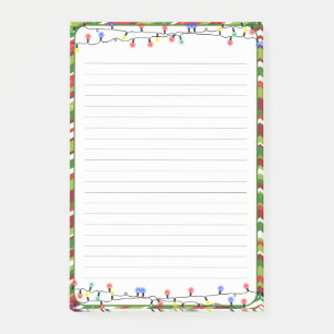Christmas Lights Holidays Lined Post-it Notes