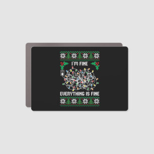 Christmas Lights I m Fine Everything Is Fine Ugly Car Magnet