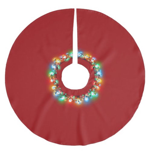 Christmas Lights in Circle Holiday Brushed Polyester Tree Skirt