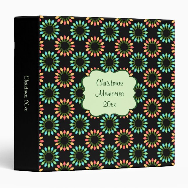 Christmas Lights in Colorful Circles Binder (Front/Spine)