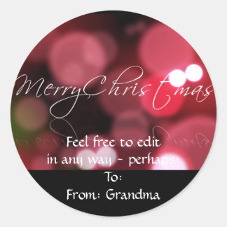 Christmas Lights in Red Classic Round Sticker