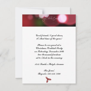 Christmas Lights in Red Invitation