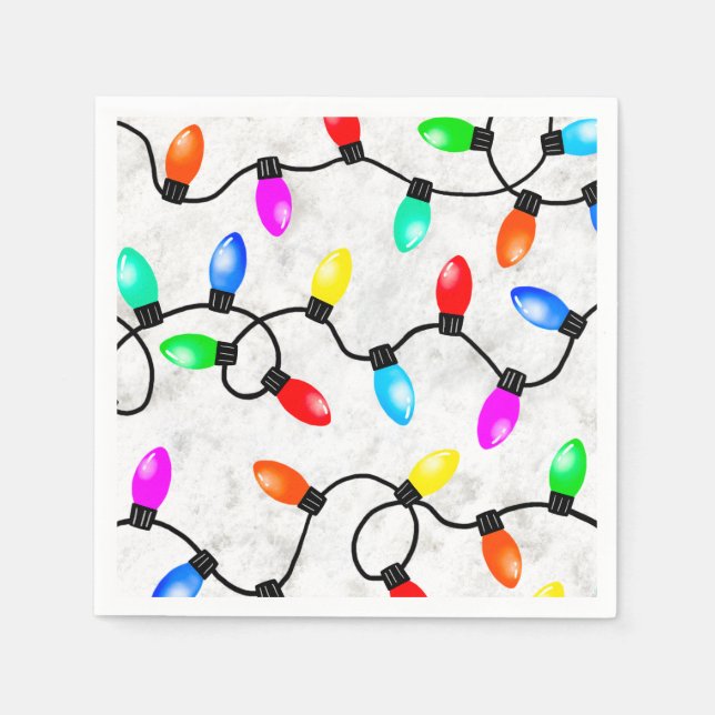 Christmas Lights In The Snow Napkins (Front)