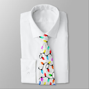 Christmas Lights In The Snow Neck Tie