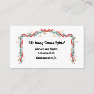 Christmas lights installation business cards
