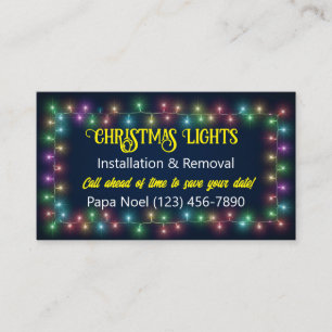 Christmas Lights Installation Business Cards