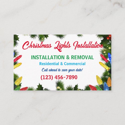 Christmas Lights Installation Business Cards