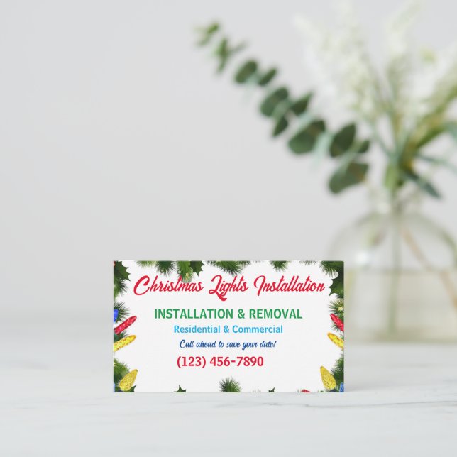 Christmas Lights Installation Business Cards Zazzle