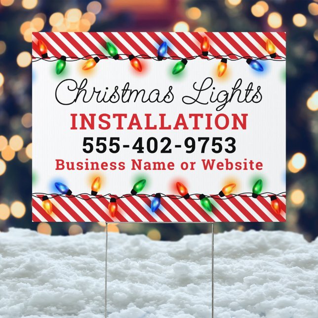 Christmas Lights Installation Business Yard Sign (Creator Uploaded)