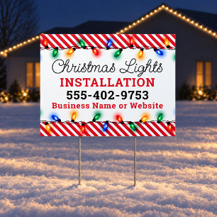 Christmas Lights Installation Business Yard Sign