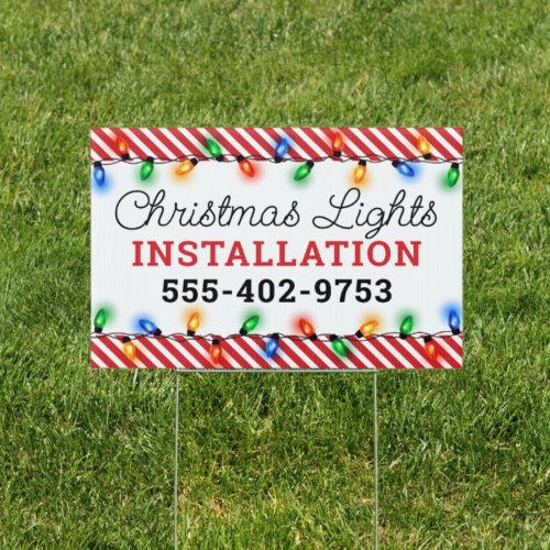 Christmas Lights Installation Red Custom Business Sign