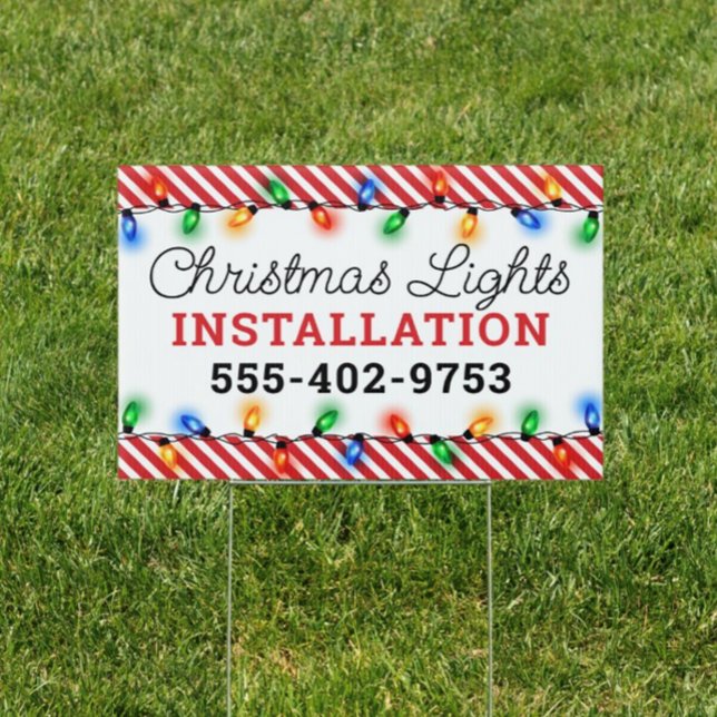 Christmas Lights Installation Red Custom Business Sign (Creator Uploaded)