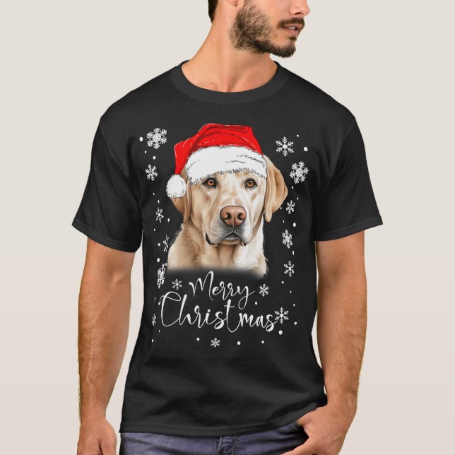Christmas Lights Labrador Retriever Dog Lover T-Shirt (Front)