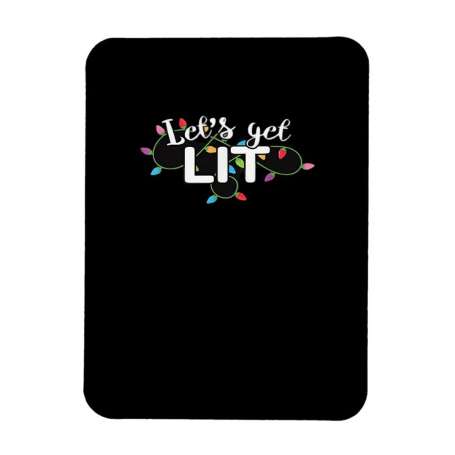 Christmas Lights Let's Get Lit Gift Classic Magnet (Vertical)