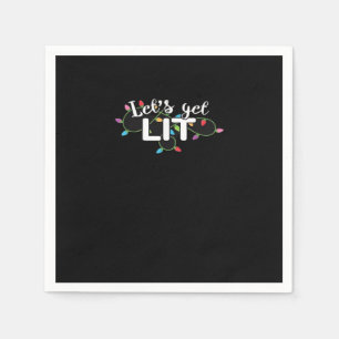 Christmas Lights Let's Get Lit Gift Classic Napkins