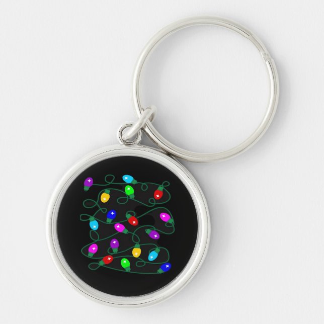 Christmas Lights -Let's Get Lit Lights- Merry & Br Keychain (Front)