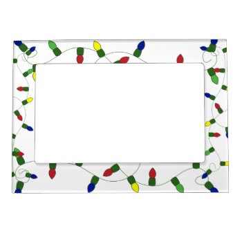 Christmas Lights Magnet Photo Frame by stripedhope at Zazzle