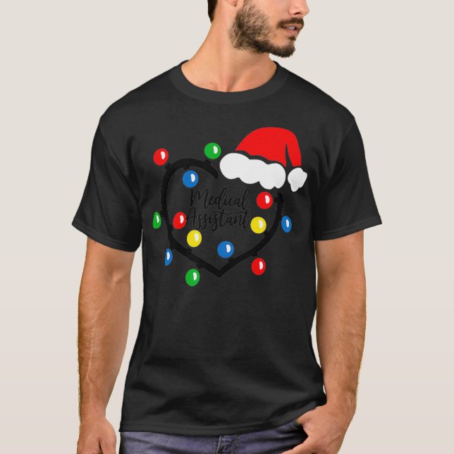 Christmas Lights Medical Assistant Nurse Costume C T-Shirt (Front)