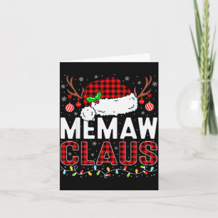 Christmas Lights Memaw Claus Family Matching Xmas Card