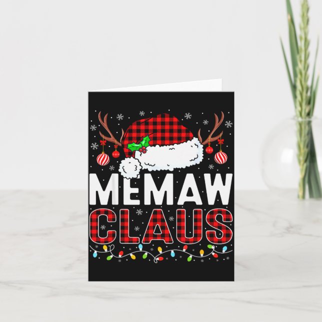 Christmas Lights Memaw Claus Family Matching Xmas  Card (Front)