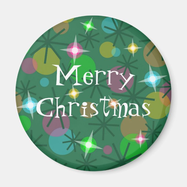 Christmas Lights 'Merry Christmas' fridge magnet (Front)
