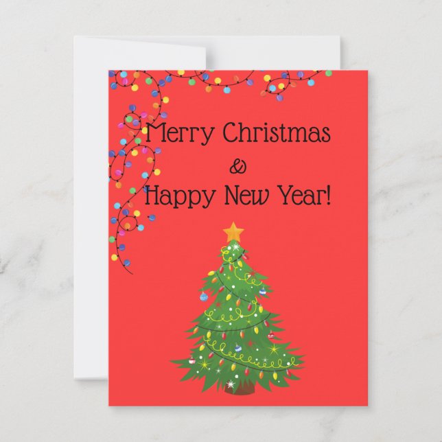Christmas Lights Merry Christmas Holiday Card (Front)