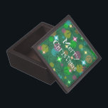 Christmas Lights Merry Christmas premium gift box<br><div class="desc">A fun,  festive,  retro look design inspired by rainbow-coloured fairy lights on a christmas tree. Premium gift box with a green,  blue,  pink,  yellow orange and green customizable design for you to personalise with your own text,  pictures and ideas. Created using digital techniques by jess perry.</div>